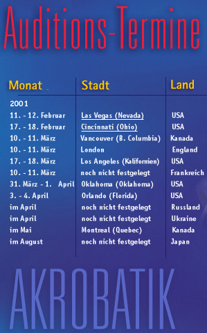 Die nchsten Termine - weltweit.